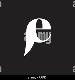 abstract letters pe simple smile talk design logo vector Stock Vector