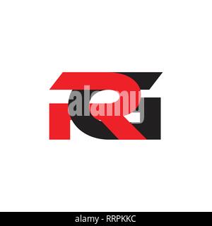 letters rg simple linked geometric logo vector Stock Vector