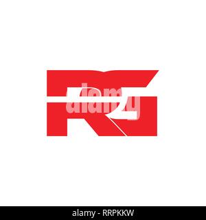 letters rg simple linked geometric monogram logo vector Stock Vector