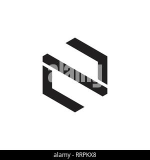 letter n geometric arrows logo vector Stock Vector