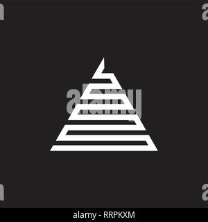 stripes triangle design line art logo Stock Vector