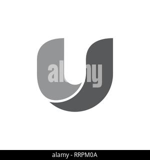 letter u simple 3d curves logo Stock Vector