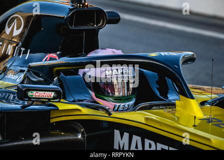 Barcelona, Spain. 26 February, 2019:  DANIEL RICCIARDO (AUS) from team Renault takes to the track in his in his RS19 during day five of the Formula One winter testing at Circuit de Catalunya Stock Photo