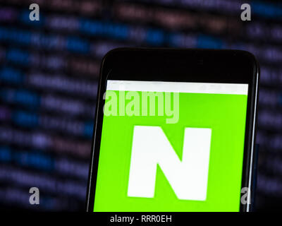 Ukraine. 8th Nov, 2018. Naver Internet company logo seen displayed on a smart phone. Credit: Igor Golovniov/SOPA Images/ZUMA Wire/Alamy Live News Stock Photo