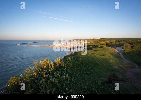 Sunrise over the port of Dover, Kent, UK Stock Photo