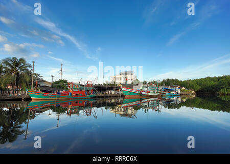 Trat, Thailand - December 01, 2018: Beautiful scene of Fishing village Ban Nam Chieo in Trat province, Thailand. This place is famous travel destinati Stock Photo