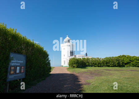 South Foreland lighthouse on the cliffs of Dover, East Kent, UK Stock Photo