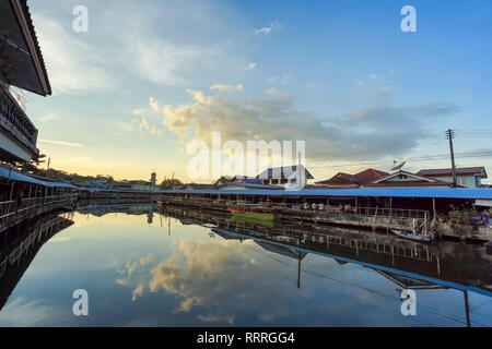 Trat, Thailand - December 01, 2018: Before the sunset in Ban Nam Chieo Village, Trat province, Thailand. This place is famous travel destinations of E Stock Photo