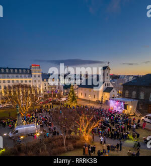 Christmas celebrations, Reykjavik, Iceland Stock Photo