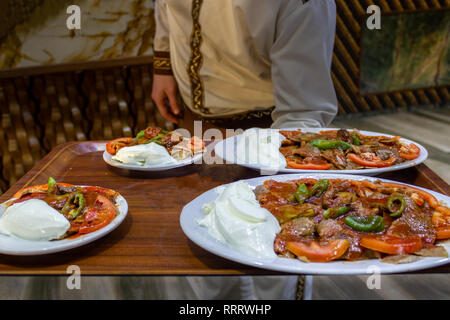 Traditional Turkish Iskender kebab Stock Photo