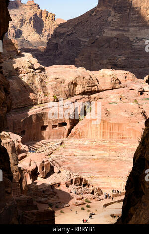 Stunning view of the beautiful ruins of Petra in Jordan. Petra is a historical and archaeological city in southern Jordan.