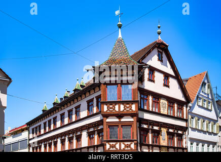 Half timbered houses in Esslingen am Neckar, Baden Württemberg Stock Photo