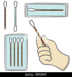 vector set of cotton swab Stock Vector