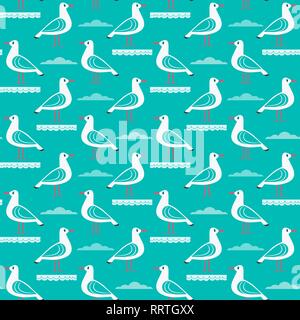Maritime seamless pattern Stock Vector