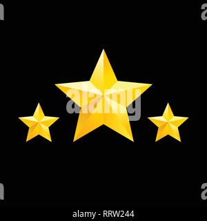 Golden star symbols. Vector yellow elements for design Stock Vector