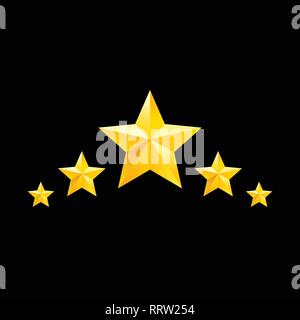 Golden star symbols. Vector yellow elements for design Stock Vector
