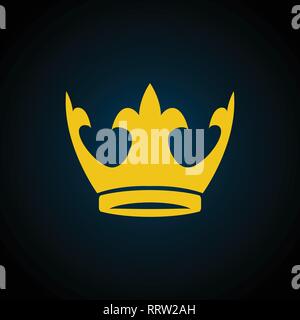 Gold yellow crown icon. Vector symbol of king, royal Stock Vector