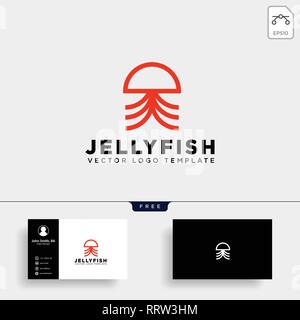 jellyfish simple elegant creative logo template vector illustration icon element isolated - vector Stock Vector
