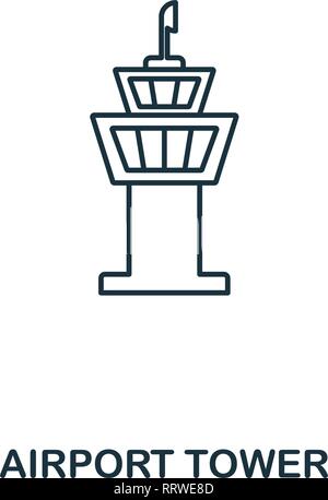 Airport Tower icon. Outline thin line style from airport icons collection. Pixel perfect Airport Tower icon for web design, apps, software, print Stock Vector