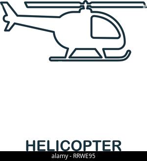 Helicopter icon. Outline thin line style from airport icons collection. Pixel perfect Helicopter icon for web design, apps, software, print usage Stock Vector