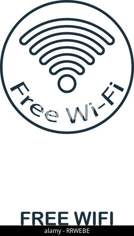 free wifi line icon, outline symbol, vector illustration, concept sign ...
