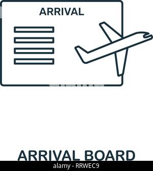 Arrival Board icon. Outline thin line style from airport icons collection. Pixel perfect Arrival Board icon for web design, apps, software, print Stock Vector