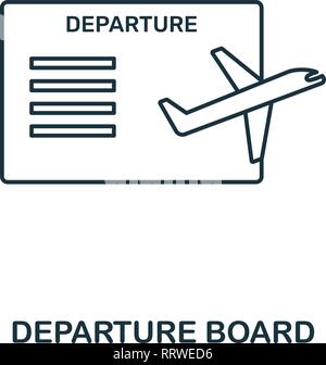 Departure Board icon. Outline thin line style from airport icons collection. Pixel perfect Departure Board icon for web design, apps, software, print Stock Vector