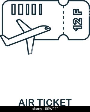 Airplane Ticket icon. Outline thin line style from airport icons collection. Pixel perfect Airplane Ticket icon for web design, apps, software, print Stock Vector