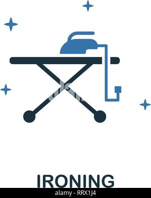Ironing icon. Creative two colors design from cleaning icons collection. UI and UX usage. Illustration of ironing icon. Pictogram isolated on white Stock Vector