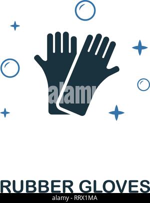 Rubber Gloves icon. Creative two colors design from cleaning icons collection. UI and UX usage. Illustration of rubber gloves icon. Pictogram isolated Stock Vector