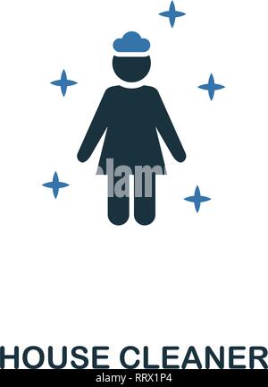 House Cleaner icon. Creative two colors design from cleaning icons collection. UI and UX usage. Illustration of house cleaner icon. Pictogram isolated Stock Vector