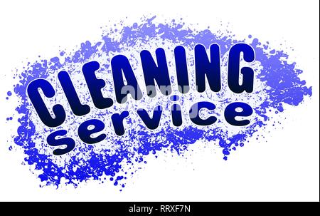 cleaning service blue tones design for logo or other use. Stock Vector