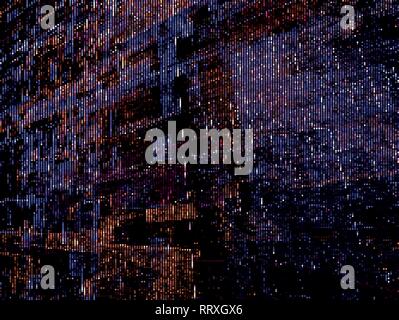 Technology vector background - chaos lines and glowing dots Stock Vector