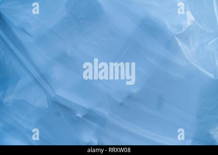 Recycled Styrofoam in a plastic bag, front perspective Stock Photo