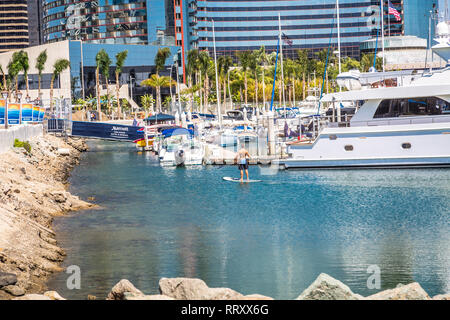 SAN DIEGO, CALIFORNIA - May 10, 2016: San Diego is the  8th largest city in the country and  2ndlargest in California. It's main economic sources are  Stock Photo