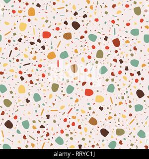 vector terrazzo background of marble texture. granite stone seamless pattern. abstract terrazzo floor design Stock Vector