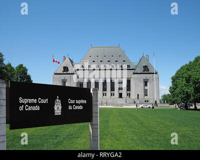 OTTAWA - JUNE 2017:  The Supreme Court of Canada is the highest court in Canada, and its building in Ottawa is just up the street from Parliament, beh Stock Photo