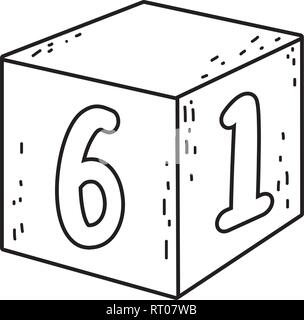 block with number toy Stock Vector