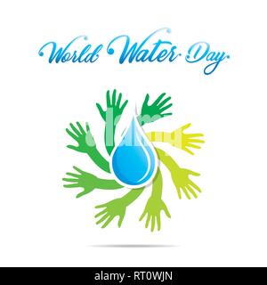 creative world water day poster or banner design Stock Vector