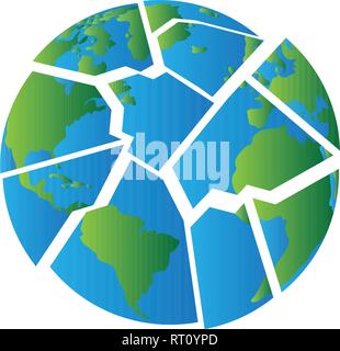 Earth planet puzzle Stock Vector