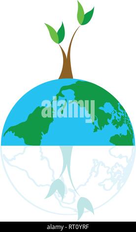 Half earth with a leaf Stock Vector Image & Art - Alamy