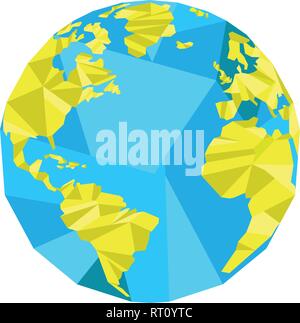 Polygonal earth planet Stock Vector
