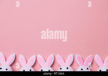 Bunny rabbit ears on a pastel pink background Stock Photo