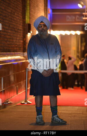 Glasgow, UK. 26th Feb, 2019. Hardeep Singh Kohli seeon the red carpet at the Scottish Premier of the film, Prophecy, at the Glasgow Film Theatre. Credit: Colin Fisher/Alamy Live News Stock Photo