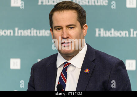 Washington, DC, USA. 27th Feb, 2019. U.S. Representative Seth Moulton (D-MA), speaking at the Hudson Institute event ''Conversations on National Security and U.S. Naval Power'' at the Hudson Institute in Washington, DC on February 27, 2019 Credit: Michael Brochstein/ZUMA Wire/Alamy Live News Stock Photo