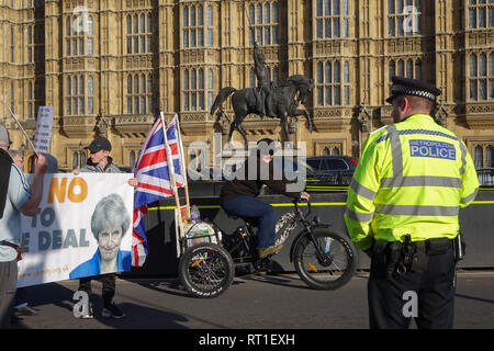 London, UK. 27th Feb, 2019. Pro-Brexit Activists demonstrate opposite Palace Of Westminster in London Credit: Thomas Krych/Alamy Live News Stock Photo