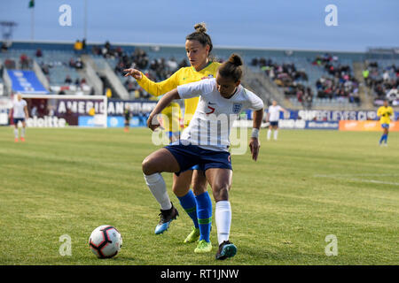 Nikita Parris of England womens football 2019 world cup friendly - in the SheBelieves Cup featuring the England women's national football team versus the Brazil women's national football team. Professional women footballers on the pitch professional women soccer players - Credit: Don Mennig/Alamy Live News Stock Photo