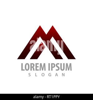logo concept design. Geometric line. Initial letter AA or M. Symbol graphic template element Stock Vector