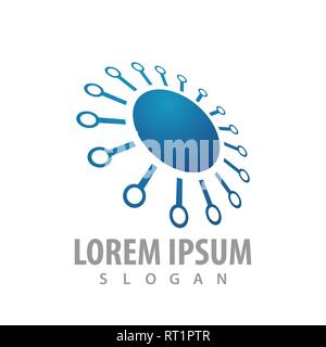 logo concept design. circle spark. Symbol graphic template element Stock Vector