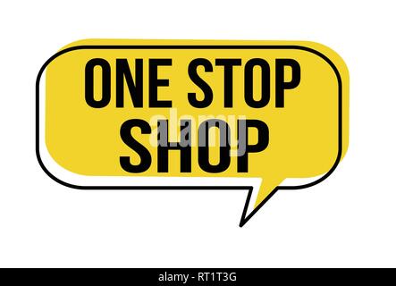 One stop shop speech bubble on white background, vector illustration Stock Vector